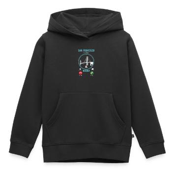 San Francisco - Sweat Premium à capuche enfant bio - noir - Devant - AI Model Kid Male (0cm)