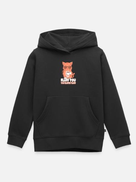 Katze, cat - Kinder Premium Organic Hoodie - Schwarz