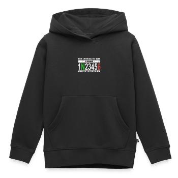 Motocycliste cadeau moteur à deux roues - Sweat Premium à capuche enfant bio - noir - Devant - AI Model Kid Male (0cm)