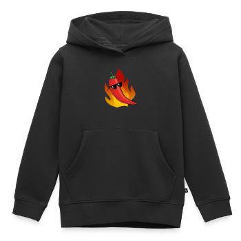 Chili pepper with sunglasses Fruit Vegetables Fruits - Kids Premium Organic Hoodie - black - Front - AI Model Kid Male (0cm)