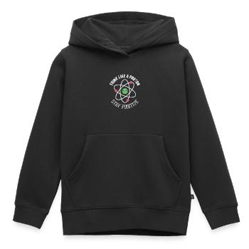 Pensez comme un proton Stay Positive Funny Science - Sweat Premium à capuche enfant bio - noir - Devant - AI Model Kid Male (0cm)