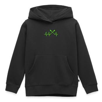 Rowers battement de coeur pour les sportifs de l'eau - Sweat Premium à capuche enfant bio - noir - Devant - AI Model Kid Male (0cm)