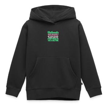 math - Sweat Premium à capuche enfant bio - noir - Devant - AI Model Kid Male (0cm)