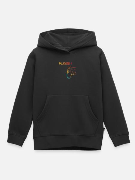 Joueur de jeu 1 cadeau - Sweat Premium à capuche enfant bio - noir