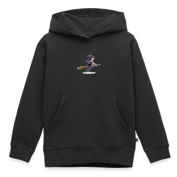 Sorcière sur balai - Sweat Premium à capuche enfant bio - noir - Devant - AI Model Kid Male (0cm)