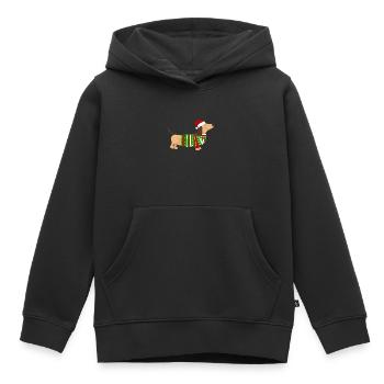 Weihnachtshund Weihnachten Dackel Hund Geschenk - Kinder Premium Organic Hoodie - Schwarz - Vorne - AI Model Kid Male (0cm)
