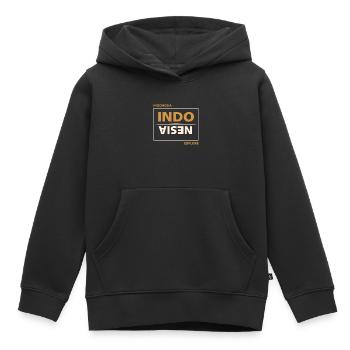 Indonésie - Sweat Premium à capuche enfant bio - noir - Devant - AI Model Kid Male (0cm)