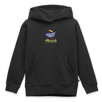 Reggae Shark Rastafari Musique Cadeau Jamaïque - Sweat Premium à capuche enfant bio - noir - Devant - AI Model Kid Male (0cm)