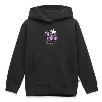 Dressurreiterin Spruch - Für alle Frauen mit Pferd - Kinder Premium Organic Hoodie - Schwarz - Vorne - AI Model Kid Male (0cm)