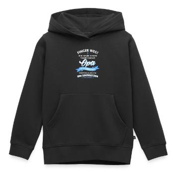 Finger weg! verrückter Opa Verwandte Familie Kind - Kinder Premium Organic Hoodie - Schwarz - Vorne - AI Model Kid Male (0cm)