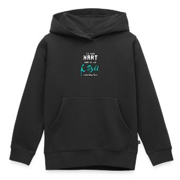 Ich arbeite für Sylt Spruch - Kinder Premium Organic Hoodie - Schwarz - Vorne - AI Model Kid Male (0cm)