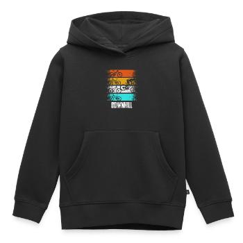 Downhill Retro - Sweat Premium à capuche enfant bio - noir - Devant - AI Model Kid Male (0cm)