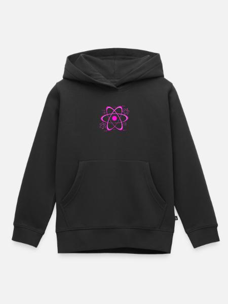 Pinkes Atomsymbol Print - Kinder Premium Organic Hoodie - Schwarz