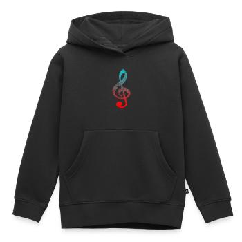 Clé de partition - Sweat Premium à capuche enfant bio - noir - Devant - AI Model Kid Male (0cm)