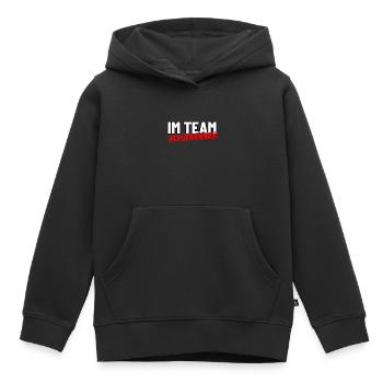 Im Team aufgenommen - Kinder Premium Organic Hoodie - Schwarz - Vorne - AI Model Kid Male (0cm)