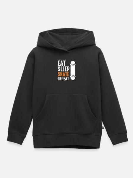 Eten Slaap Skate Herhalen - Kinder Premium hoodie biologisch - zwart