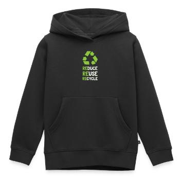Umweltschutz Recycling - Kinder Premium Organic Hoodie - Schwarz - Vorne - AI Model Kid Male (0cm)
