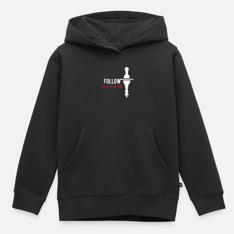 Échecs - Sweat Premium à capuche enfant bio - noir
