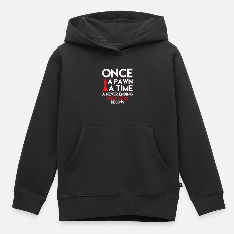 Jeu d’échecs - Sweat Premium à capuche enfant bio - noir