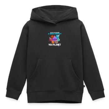 planète - Sweat Premium à capuche enfant bio - noir - Devant - AI Model Kid Male (0cm)