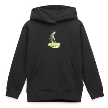 Golf | Golf | Golfeur | Jouez au golf - Sweat Premium à capuche enfant bio - noir - Devant - AI Model Kid Male (0cm)