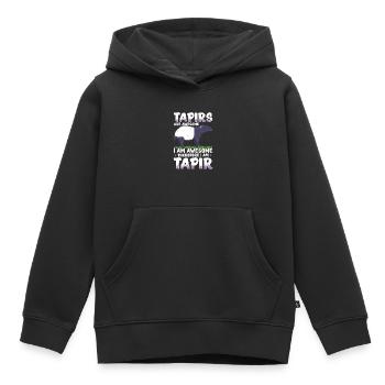 tapir - Sweat Premium à capuche enfant bio - noir - Devant - AI Model Kid Male (0cm)