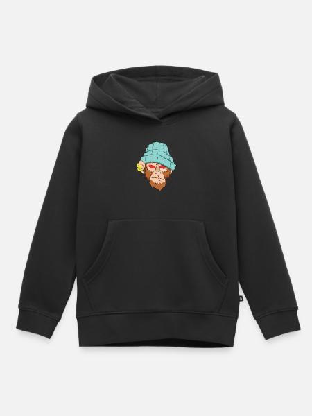 Gezicht schedel chimpansee - Kinder Premium hoodie biologisch - zwart