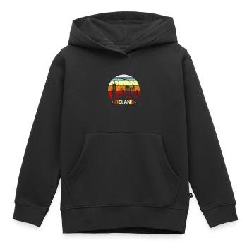 Irlande - Sweat Premium à capuche enfant bio - noir - Devant - AI Model Kid Male (0cm)