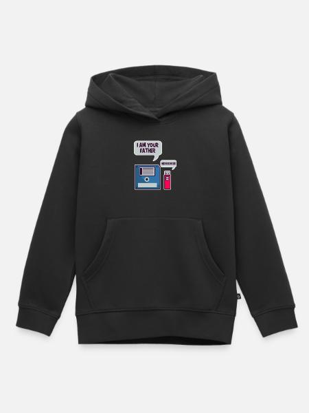 USB Floppy Disk Geek Shirt Computer Nerd lustig - Kinder Premium Organic Hoodie - Schwarz