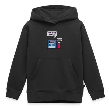 USB floppy disk geek shirt computer nerd funny - Kids Premium Organic Hoodie - black - Front - AI Model Kid Male (0cm)