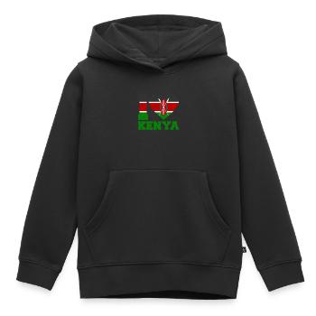 Kenya - Kids Premium Organic Hoodie - black - Front - AI Model Kid Male (0cm)