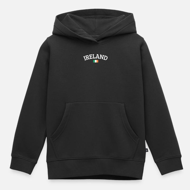 Irlande - Sweat Premium à capuche enfant bio - noir