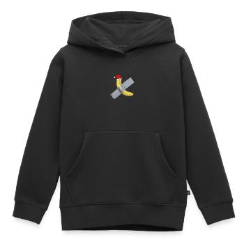 Banane Ruban adhésif Noël - Sweat Premium à capuche enfant bio - noir - Devant - AI Model Kid Male (0cm)