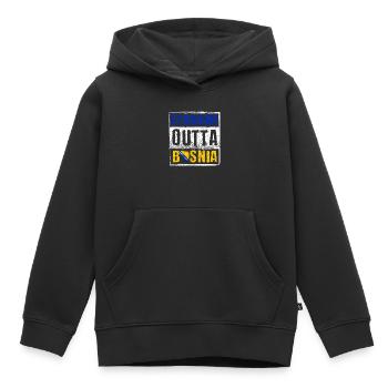 Straight Outta Bosnien - Kinder Premium Organic Hoodie - Schwarz - Vorne - AI Model Kid Male (0cm)