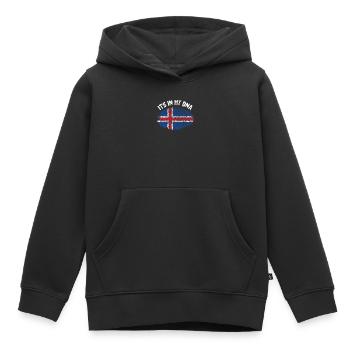 Islande - Sweat Premium à capuche enfant bio - noir - Devant - AI Model Kid Male (0cm)