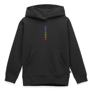 Sieben Chakren Yoga Meditationsenergie - Kinder Premium Organic Hoodie - Schwarz - Vorne - AI Model Kid Male (0cm)