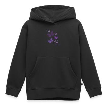 Papillons papillons papillons enfants - Sweat Premium à capuche enfant bio - noir - Devant - AI Model Kid Male (0cm)