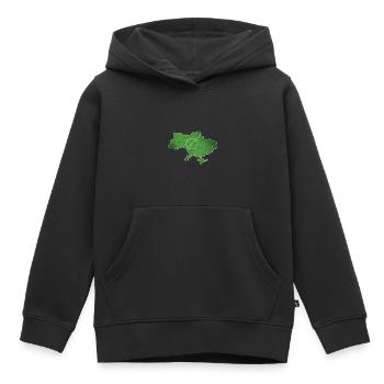 Championnat de football de football d'Ukraine - Sweat Premium à capuche enfant bio - noir - Devant - AI Model Kid Male (0cm)