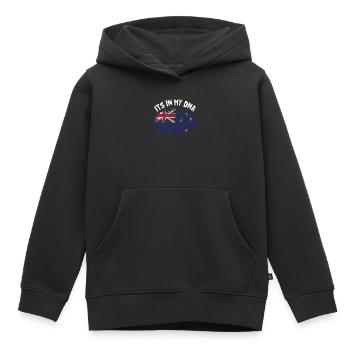 Neuseeland - Kinder Premium Organic Hoodie - Schwarz - Vorne - AI Model Kid Male (0cm)