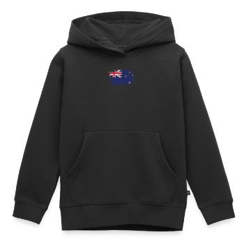 nouvelle-Zélande - Sweat Premium à capuche enfant bio - noir - Devant - AI Model Kid Male (0cm)