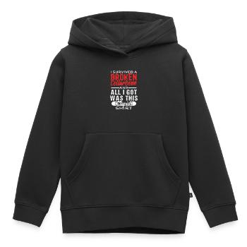 I survived a broken collarbone and all i got was - Kinder Premium Organic Hoodie - Schwarz - Vorne - AI Model Kid Male (0cm)