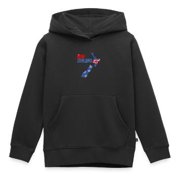 Neuseeland - Kinder Premium Organic Hoodie - Schwarz - Vorne - AI Model Kid Male (0cm)