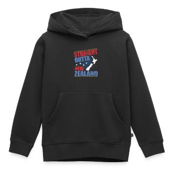 Neuseeland - Kinder Premium Organic Hoodie - Schwarz - Vorne - AI Model Kid Male (0cm)