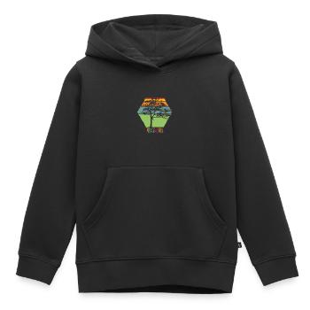 Nature Nature - Sweat Premium à capuche enfant bio - noir - Devant - AI Model Kid Male (0cm)