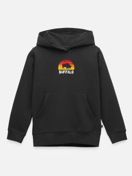 Büffel - Kinder Premium Organic Hoodie - Schwarz