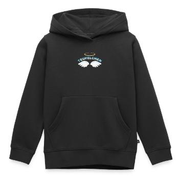 Teufelchen als Engel Lustiges Teufel Kostüm - Kinder Premium Organic Hoodie - Schwarz - Vorne - AI Model Kid Male (0cm)