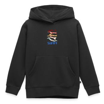 Vintage Born To Swim Swimmer Gift - Kids Premium Organic Hoodie - black - Front - AI Model Kid Male (0cm)
