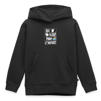 Eat Sleep Poop poop shit repeat - Kids Premium Organic Hoodie - black - Front - AI Model Kid Male (0cm)