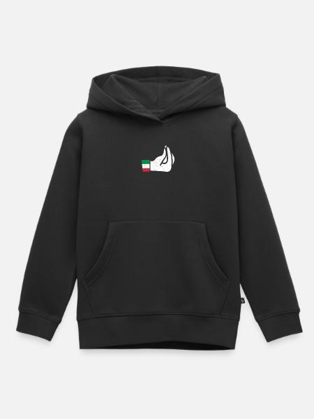 italien - Sweat Premium à capuche enfant bio - noir