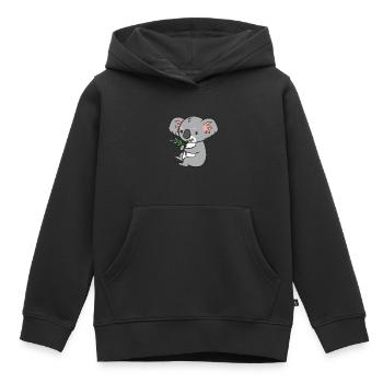 Koala - isst Eukalyptus - Kinder Premium Organic Hoodie - Schwarz - Vorne - AI Model Kid Male (0cm)